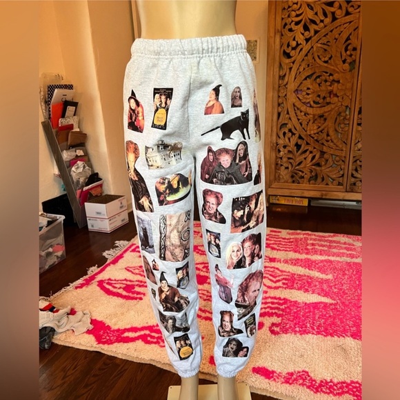 Handmade Pants - ONE OF A KIND grey Hocus Pocus sweatpants size M